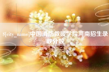 溧阳中国消防救援学院河南招生录取分数