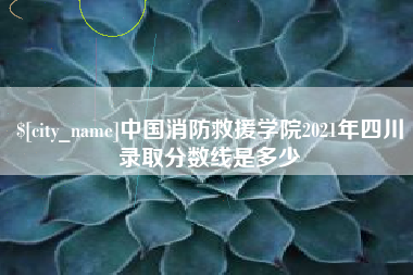 溧阳中国消防救援学院2021年四川录取分数线是多少
