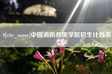 溧阳中国消防救援学院招生计划表