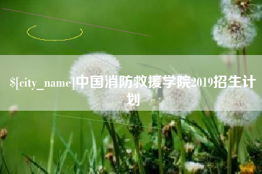 溧阳中国消防救援学院2019招生计划